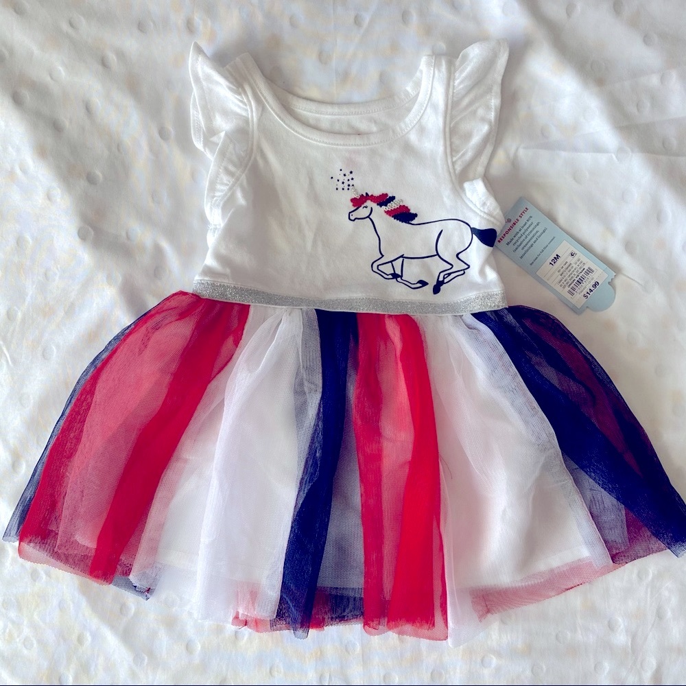Cat & Jack 4th of July Dress Size 12 month NWT